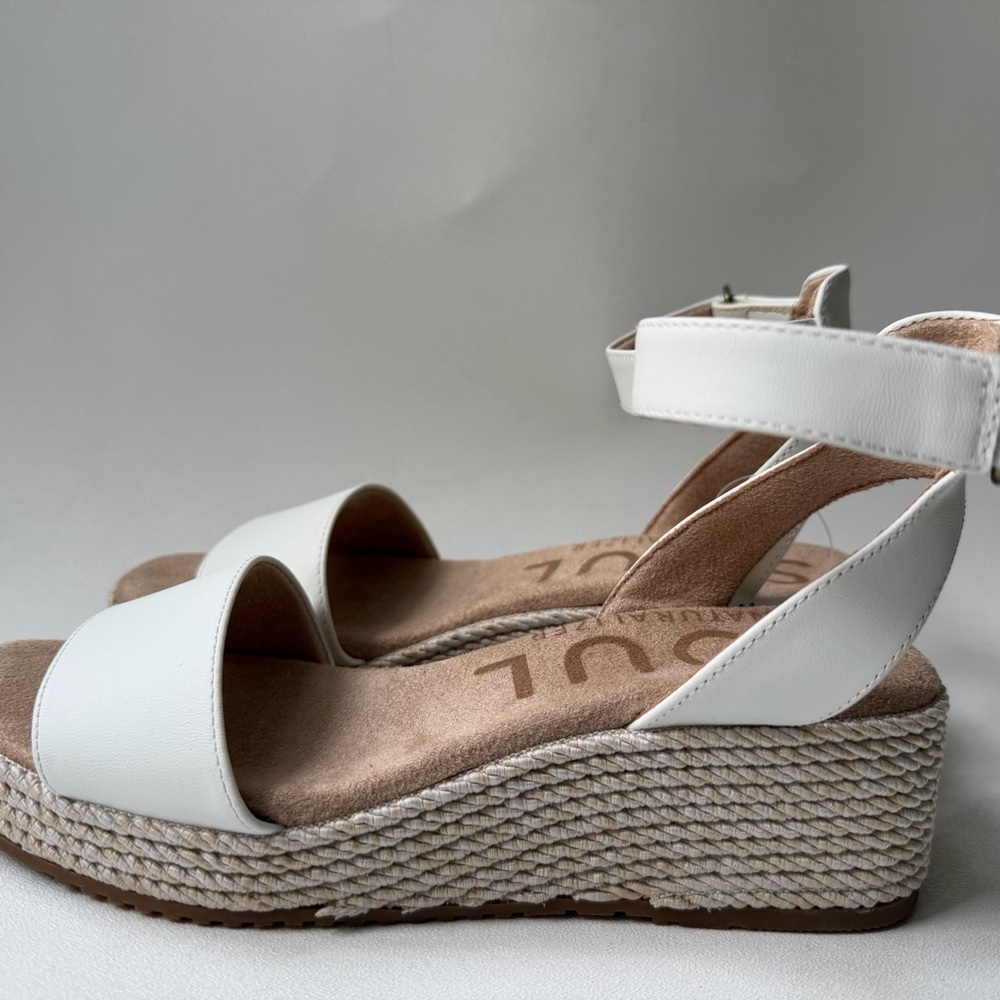 Soul Naturalizer Gloria White Espadrille Wedge Sandals with Ankle Strap Size 8M